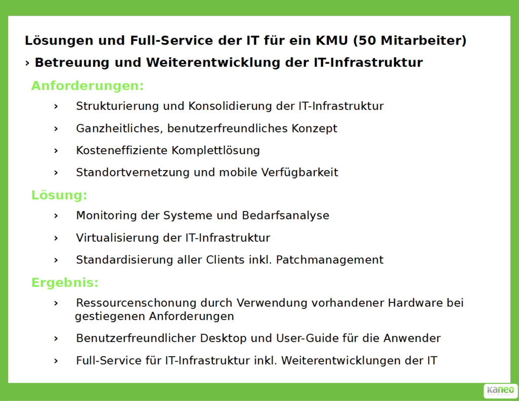 kaneo GmbH - Lösungen und Full-Service der IT für ein KMU 