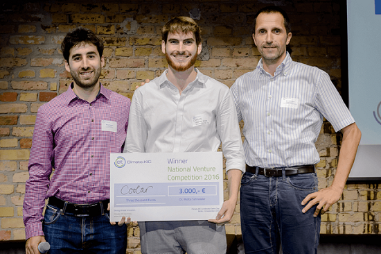 Coolar gewinnt 1. Platz der Cleantech Venture Competition, Foto: Climate-KIC/S.Röhl